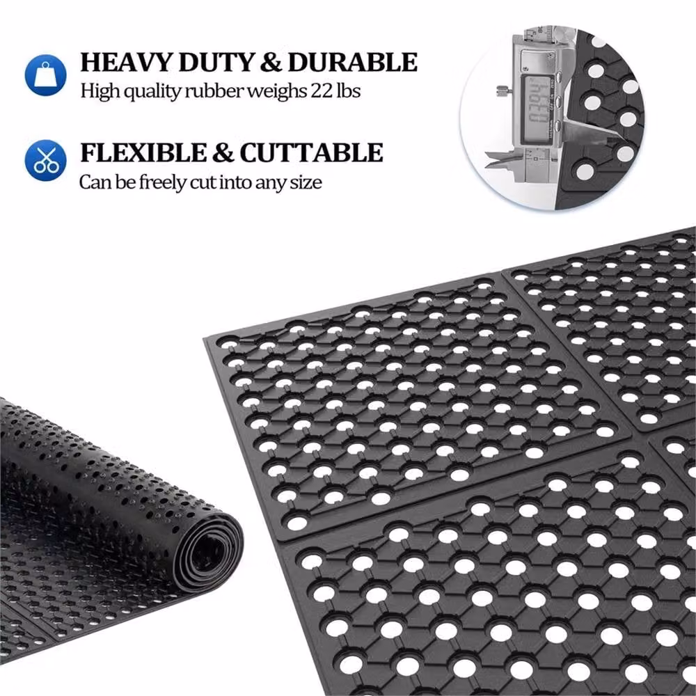 Kelvenix Large Black Rubber Mat W: 210 cm, D: 90 cm – 2