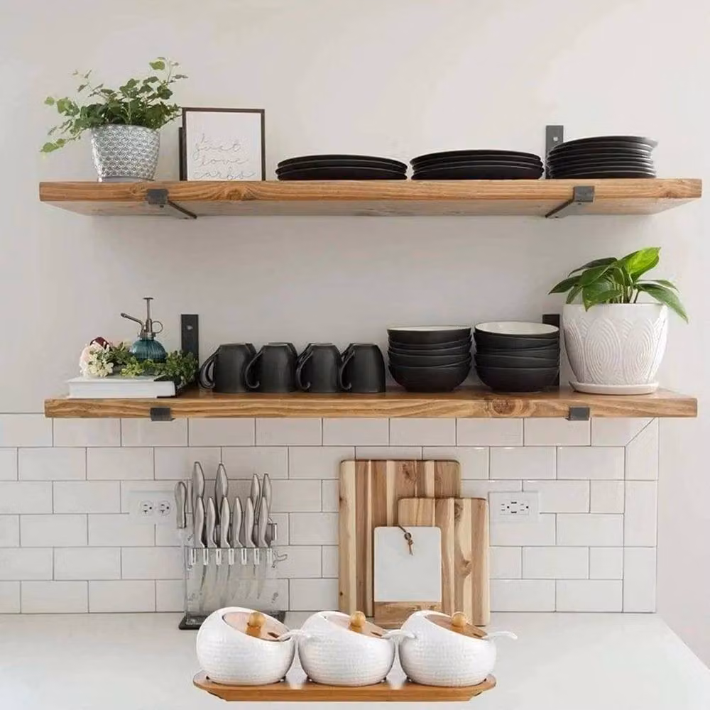 FLAVORA Heavy Duty Iron Shelf Brackets in Matt Black, 8 Pack – 2