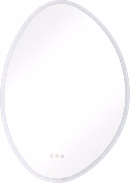 Living and Home Round Frameless Anti-fog Bathroom Mirror with Dimmable LED Light and Touch Switch in Silver – 1