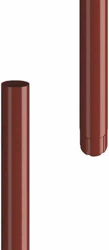 Lindab Galvanised Steel Downpipe, Red, Diameter: 100 mm, Length: 3 m