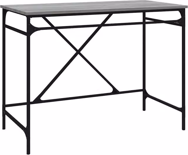 Berkfield Home Grey Sonoma Computer Desk with Iron X-Frame, W/D/H: 100 x 50 x 75 cm – 1