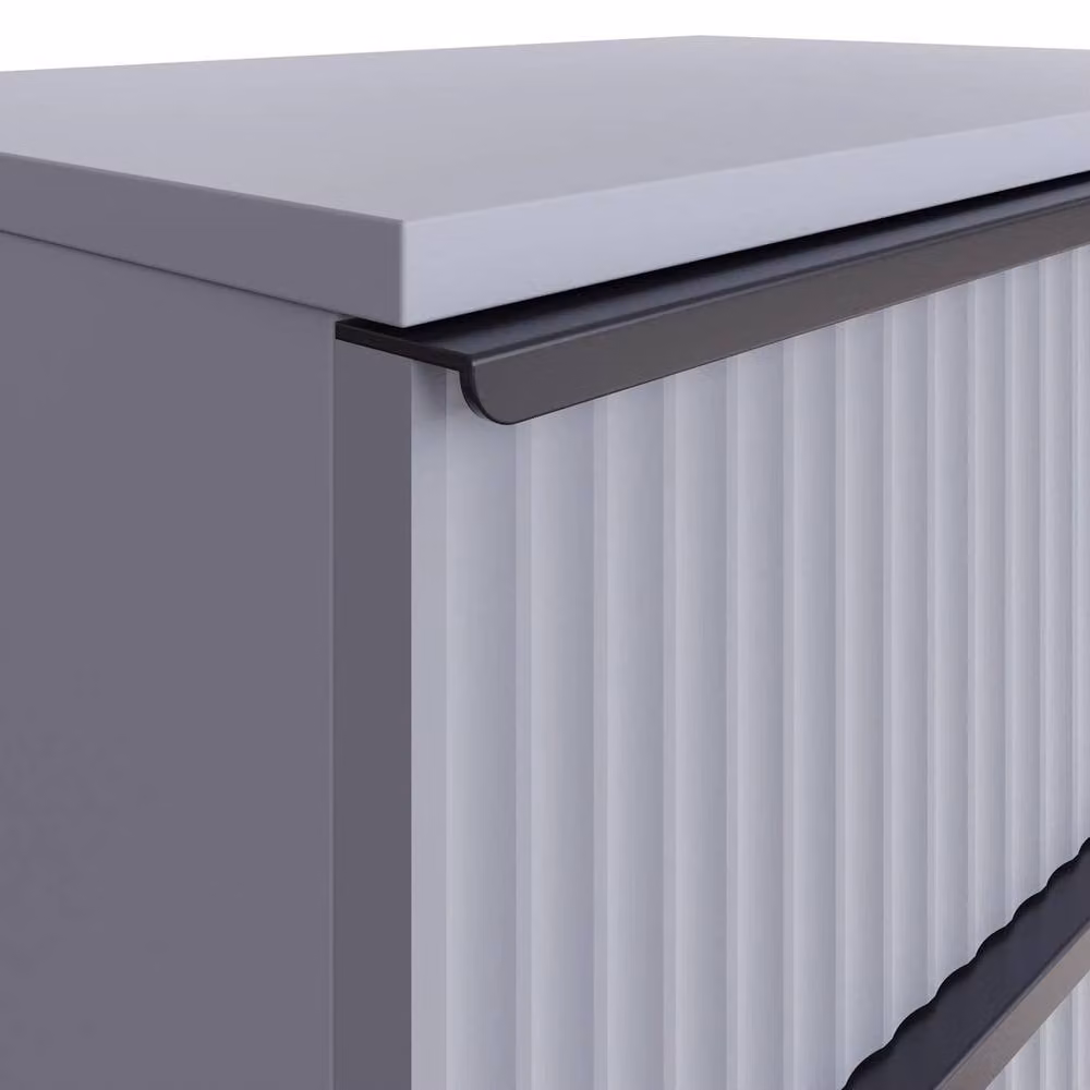 FORGEVIO Matt Grey 3-Drawer Metal Chest of Drawers for Bedroom Storage – 2