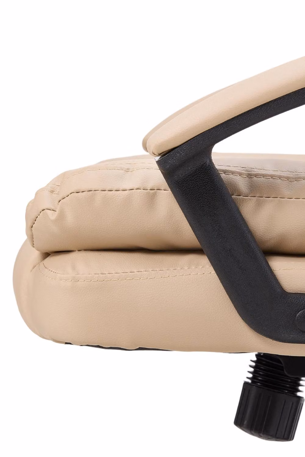 Living and Home Modern Height-Adjustable Reclining Office Task Chair with Armrests and 360 Degree Swivel in Beige – 3