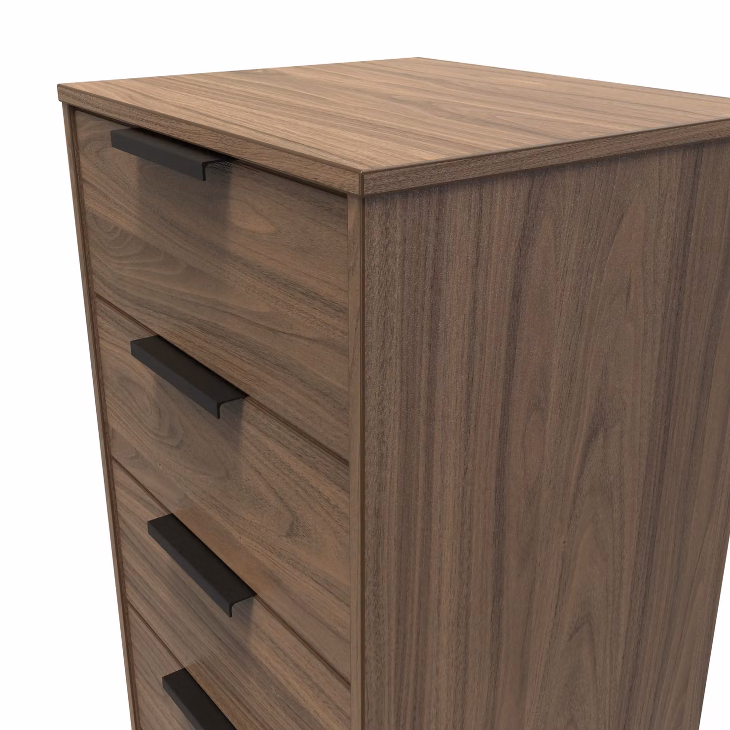 2 U Fuji 5 Drawer Tall Bedside Chest in Walnut, Ready Assembled – 3