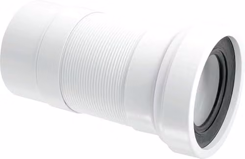 McAlpine Plain End Outlet Straight Flexible White Plastic WC Pan Connector, Length: 170-410mm WCF26P
