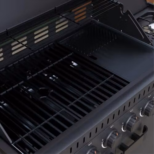 Charles Bentley Ottimo 420 6-Burner Gas BBQ in Grey with Side Burner, Thermometer and Cast Iron Grids, W/D/H: 135 x 58 x 110 cm – 4