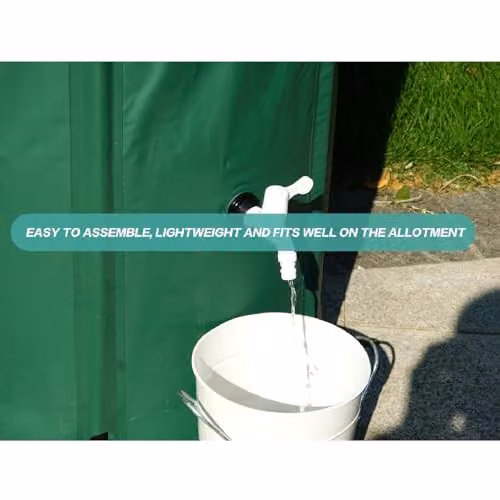 Gr8 Garden Green Collapsible PVC Rain Barrel with Zipped Lid and Drain Tap, 250 l – 3
