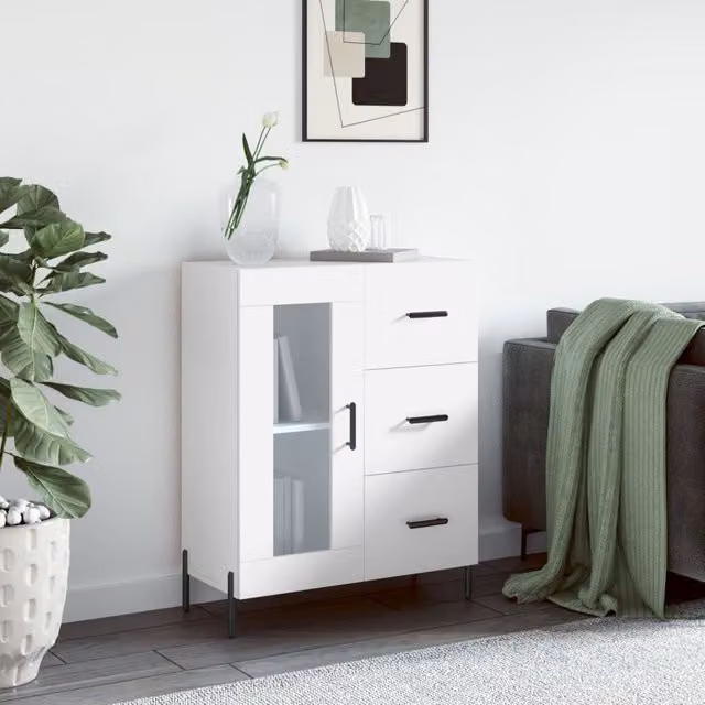 Berkfield Home White Sideboard W/D/H: 69.5 x 34 x 90 cm