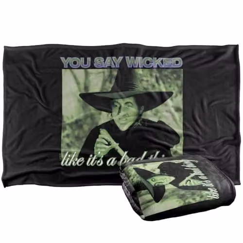 LOGOVISION The Wizard Of Oz Wicked Witch Silky Touch Super Soft Fleece Throw Blanket, Multicolour, W/D/H: 91 x 147 cm