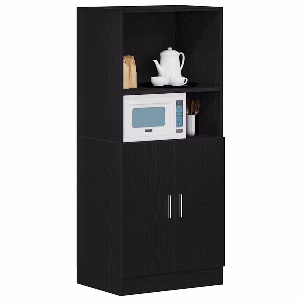 Berkfield Home Modern Black Kitchen Cabinet with Internal Shelves and Hinged Doors, W/D/H: 57 x 41.5 x 131.5 cm – 3