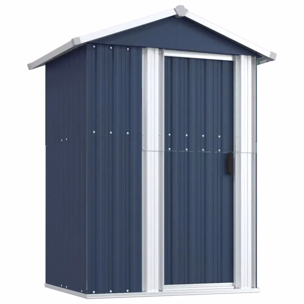 Berkfield Home Anthracite and Black Galvanised Steel Garden Shed with Sliding Doors, W/D/H: 126 x 97.5 x 177 cm – 2