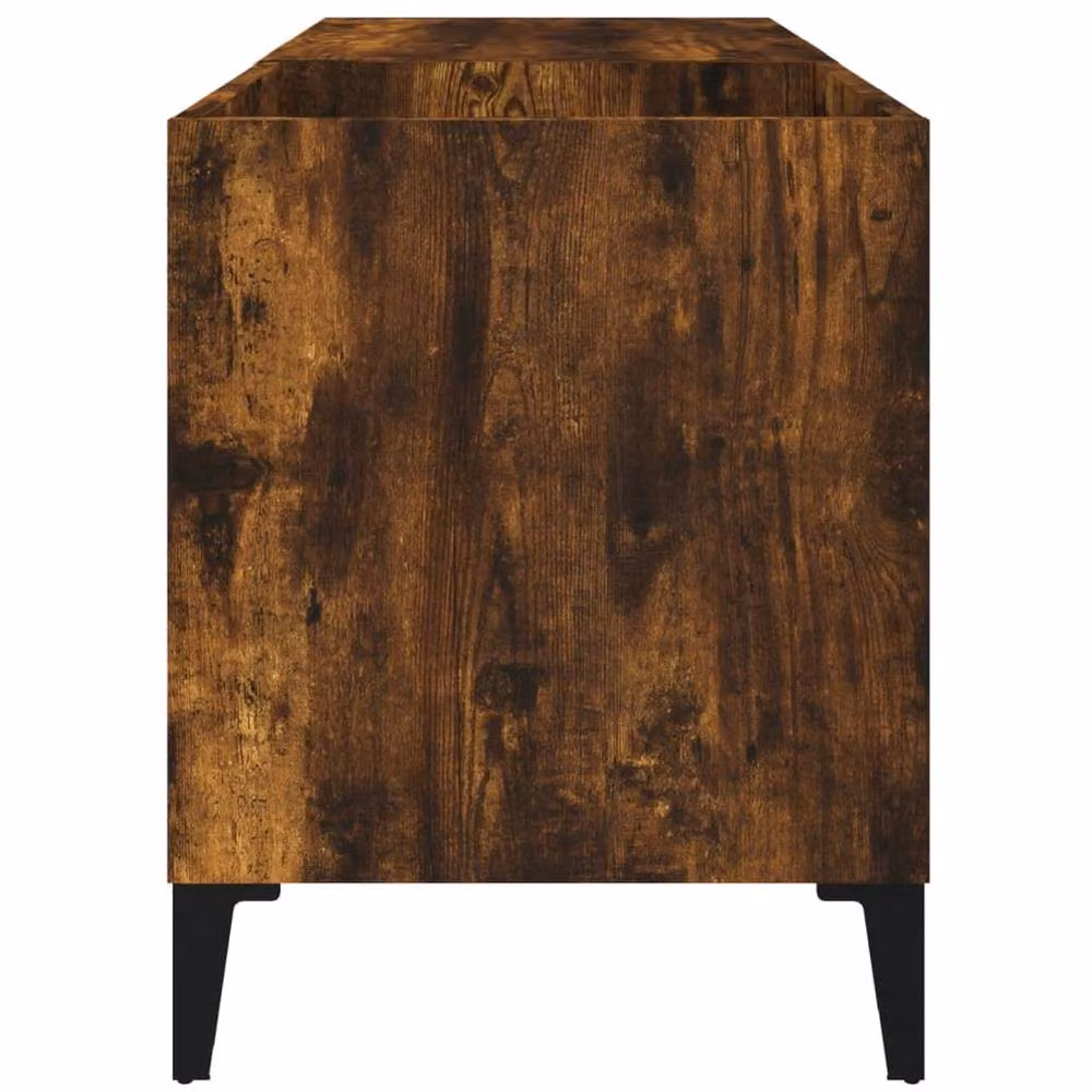 Berkfield Home Record Cabinet in Smoked Oak Brown, W: 84.5 cm, D: 48 cm, H: 38 cm – 5
