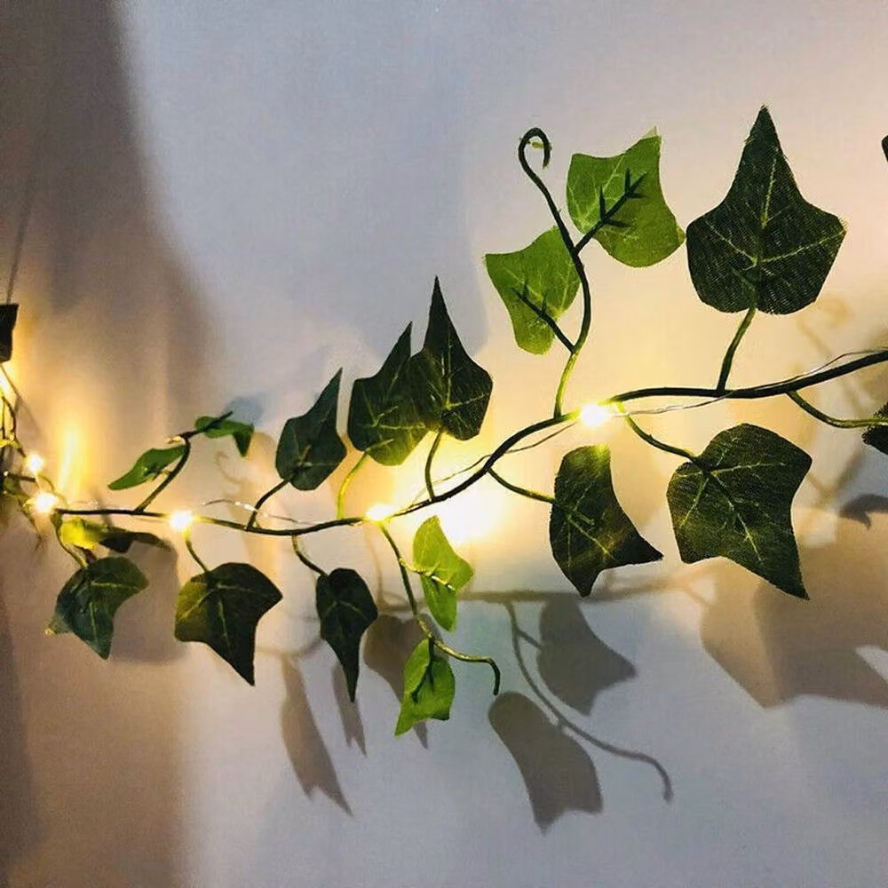 SPETLEK Green LED Ivy Leaf Garland Fairy String Lights with Warm White Glow, 10m – 5