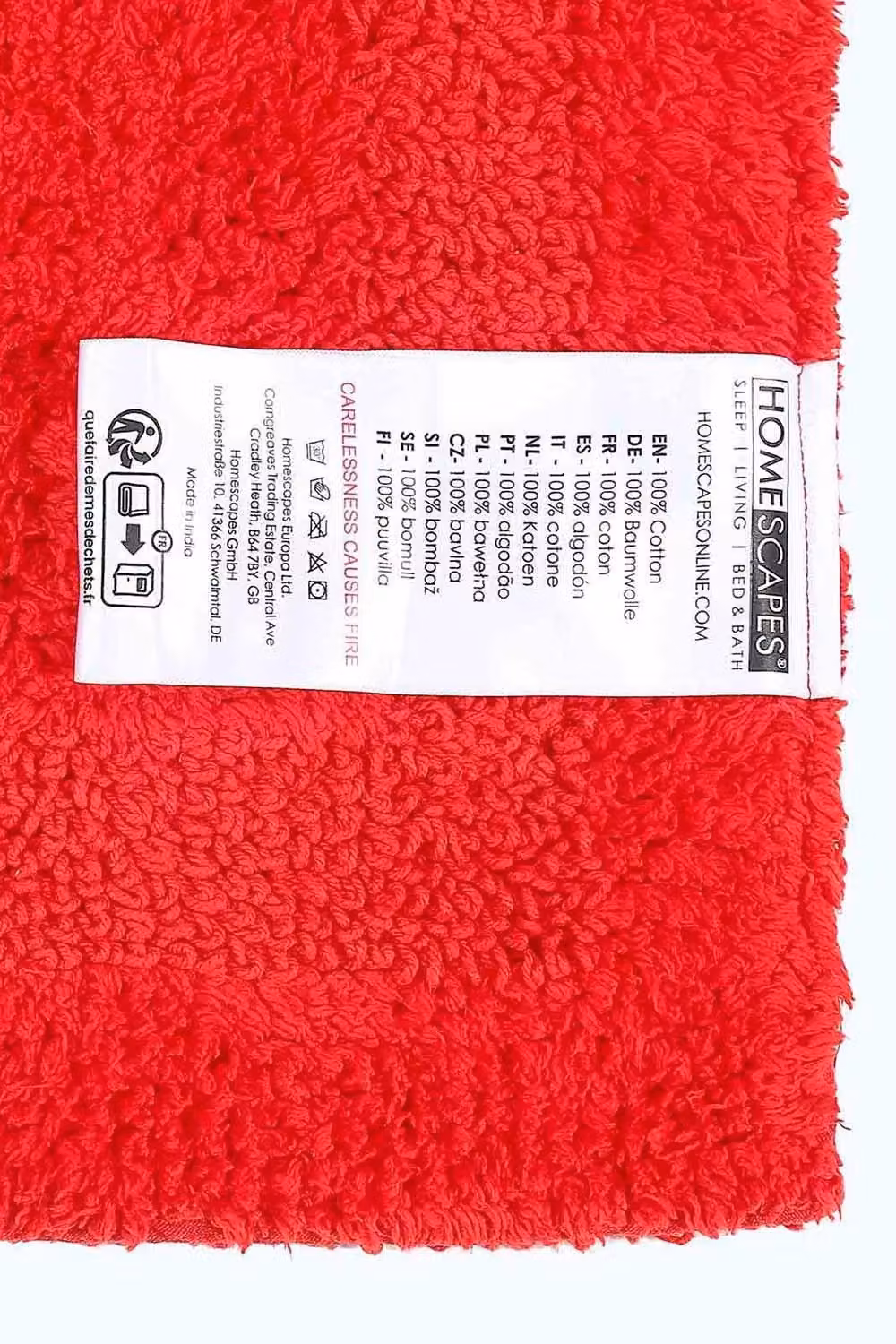 Homescapes Luxury Reversible Cotton Toilet Mat, Red, W/D/H: 50 x 55 cm – 2