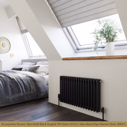 UK Radiators Alpha Black 3 Column Traditional Cast-Iron Style Radiator, W: 77.7 cm, H: 50 cm – 3