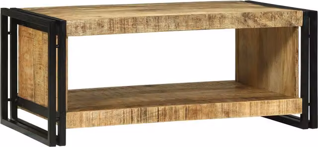Berkfield Home Mango Wood Coffee Table in Brown, W/D/H: 90 x 50 x 38 cm – 1