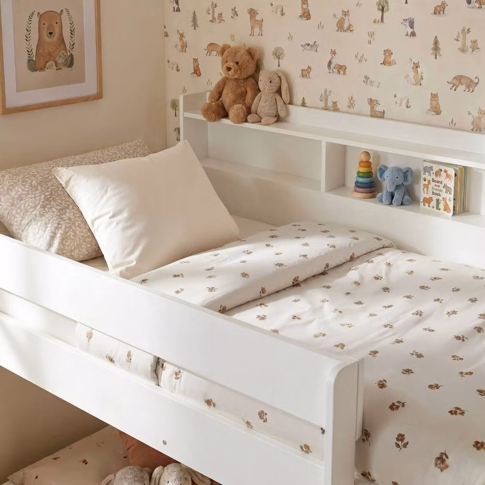 Nöa and Nani Minna Space Saving Single Bunk Bed with Side Storage Units in White – 2