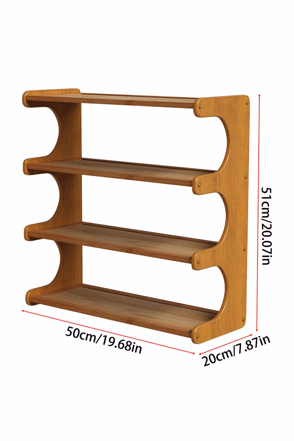 Living and Home Bamboo Shoe Rack in Natural Brown and Beige – 3