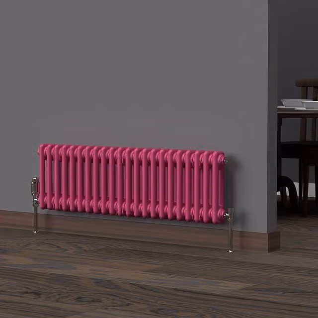 Lux Heat Horizontal Column Radiator in Barbie Pink, 2 Column, W: 300 mm, H: 1010 mm