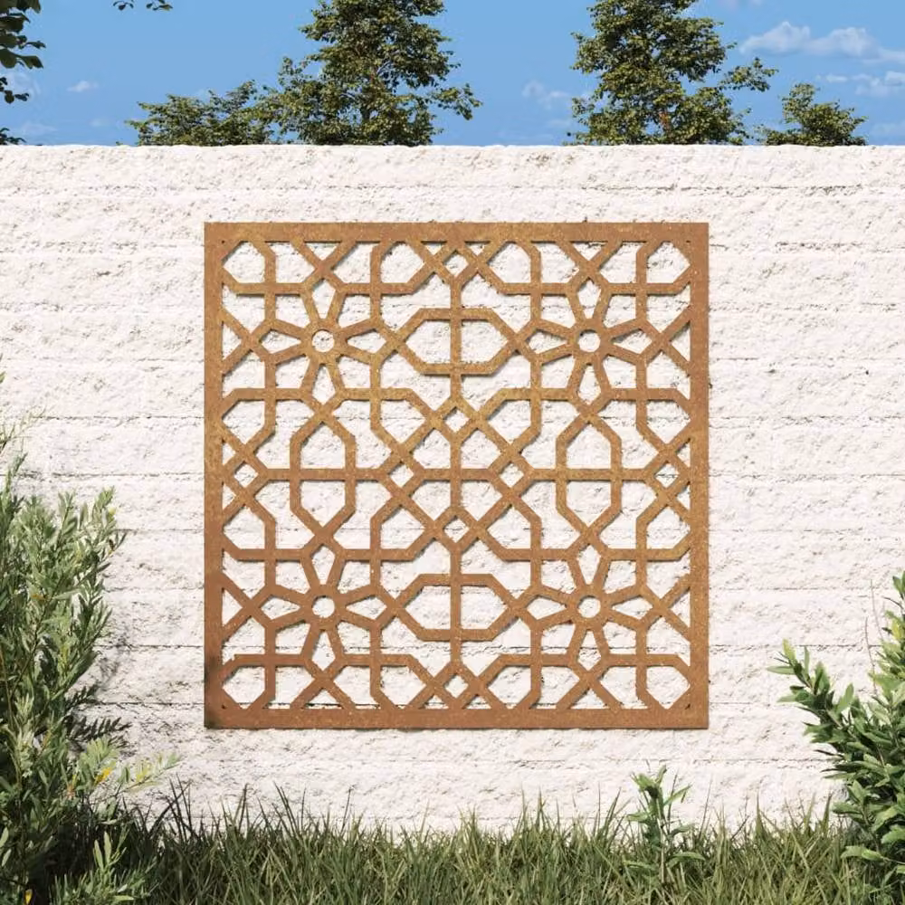 Berkfield Home Garden Moorish Geometric Wall Decoration, Brown Corten Steel, W: 55 cm, H: 55 cm – 2