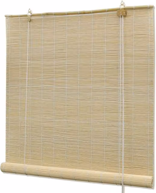 Berkfield Home Natural Bamboo Roller Blinds, Beige, W: 140 cm, H: 160 cm – 1