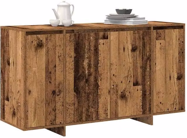 Berkfield Home Old Wood Sideboard in Brown, Solid Reclaimed Wood, W: 135 cm, D: 41 cm, H: 75 cm
