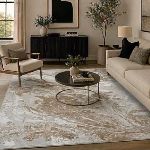 Desire Rugs Serenity Modern Abstract Hallway Runner Rug in Stone, W: 60 cm, L: 220 cm – 3