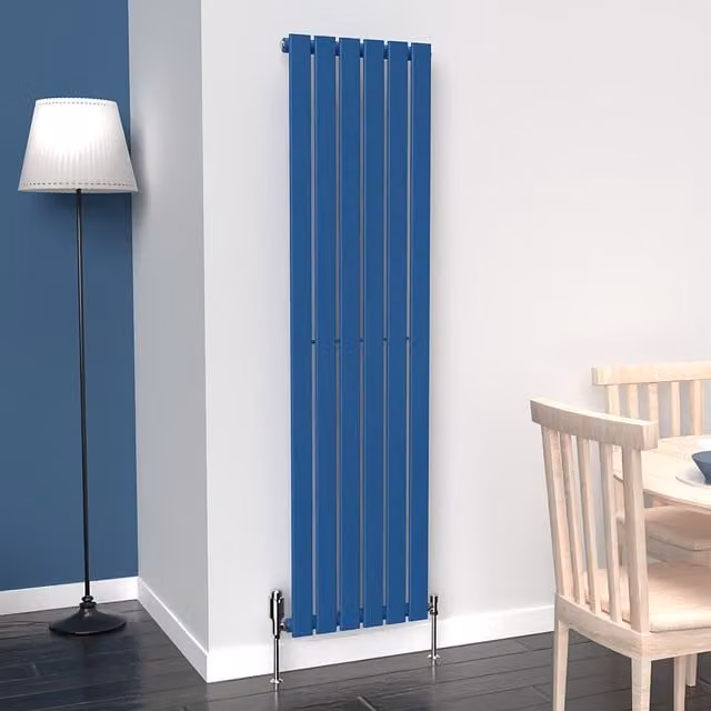 Lux Heat Flat Coloured Vertical Radiator in Galaxy Blue, H: 160 cm, W: 42 cm