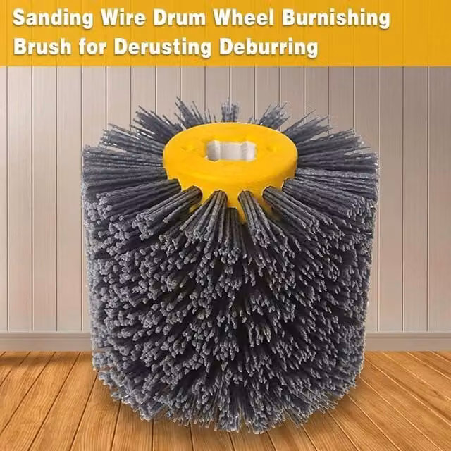 FLAVORA 120 Grit Wire Drawing Polishing Wheel Brush in Grey, W: 1000 cm, D: 52 cm
