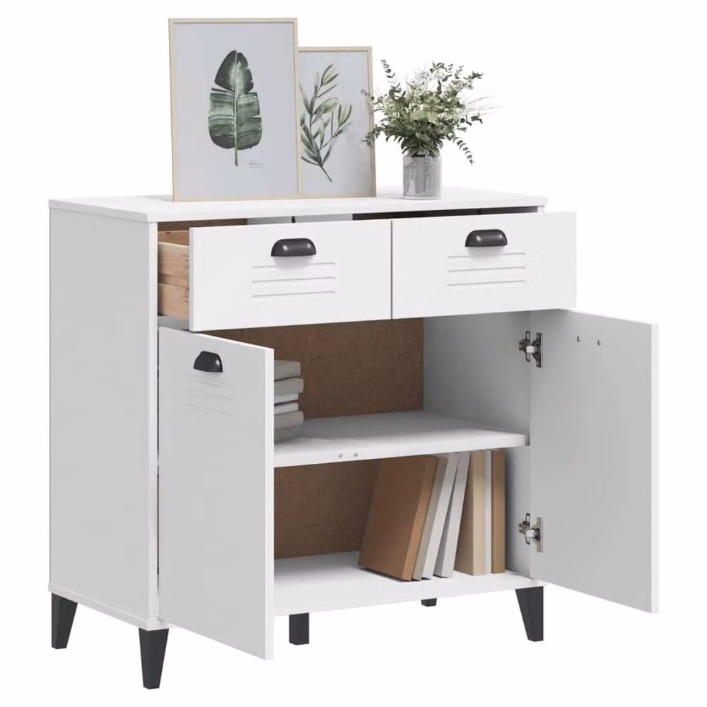 Berkfield Home VIKEN Sideboard in White, W/D/H: 80 x 40 x 80 cm – 3