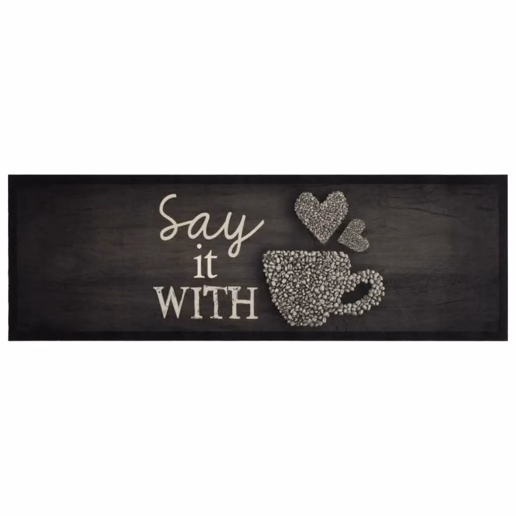 Berkfield Home Washable Velvet Kitchen Rug, Black, W: 60 cm, L: 180 cm – 2