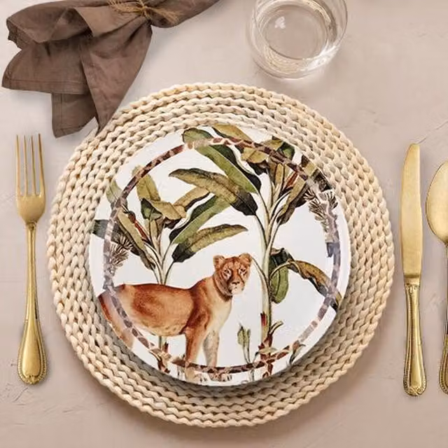 The Mia Mon Reve Series Porcelain Side Plates, Set of 6, Multicolour and Green
