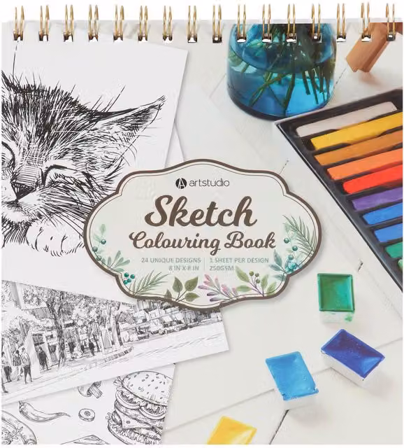 Art Studio Multicolour Sketch and Colouring Book for Professionals