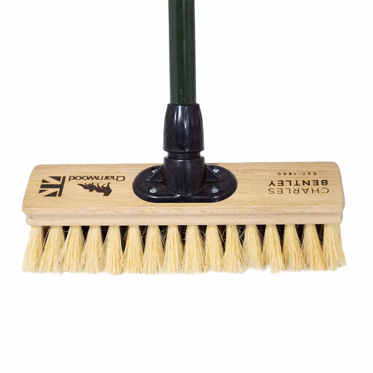 Charles Bentley Charnwood 12 inch Dual Fill Garden Broom in Green and Beige, H 140 x W 30 x D 7 cm – 2