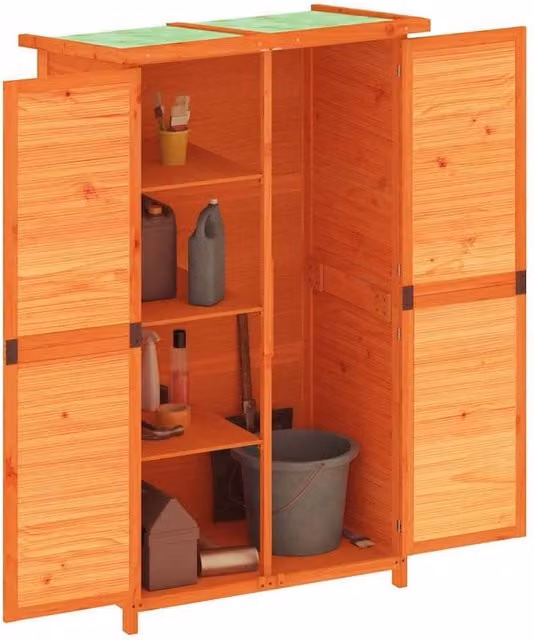 Berkfield Home Rustic Tall Pine Wood Cabinet in Brown and Beige, W/D/H: 83 x 57 x 140 cm – 1