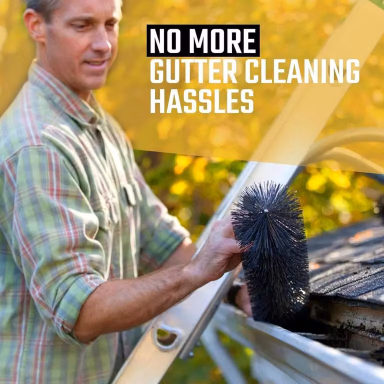 FLAVORA 2-Piece Gutter Brush Leaf Guard Filter Protection in Black, W: 100 cm, D: 15 cm