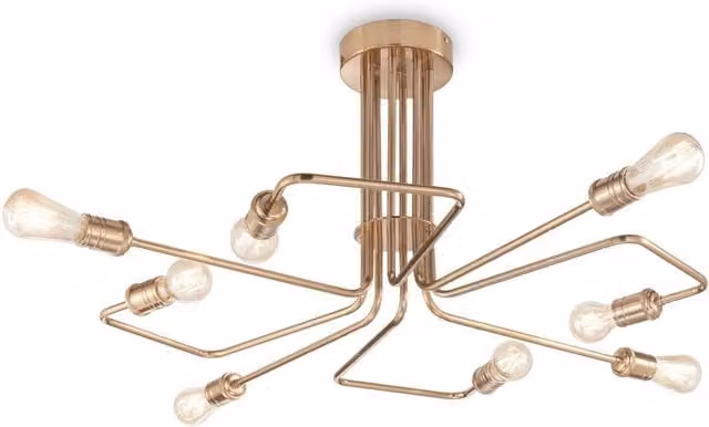Ideal Lux Triumph 8 Light Multi Arm Ceiling Light in Gold/Brass