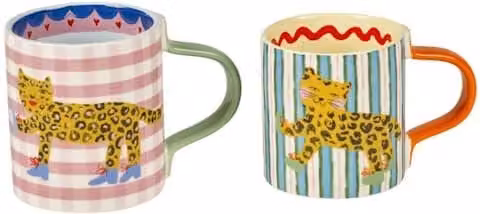 Eleanor Bowmer Set of 2 Adult and Mini Stoneware Mugs, Multicolour