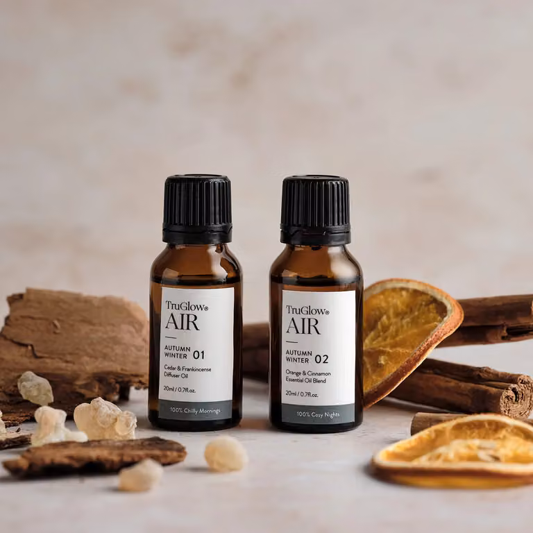 Lights4fun TruGlow Air Autumn Winter Diffuser Essential Oil Set of 2