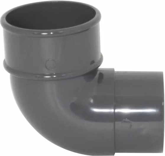 FloPlast Round Downpipe Bend, 68mm, Anthracite Grey
