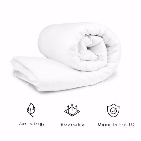 Absolute Home Textiles Single Easy Care Hollow Fibre Duvet, 13.5 Tog, White, 140 x 200 cm