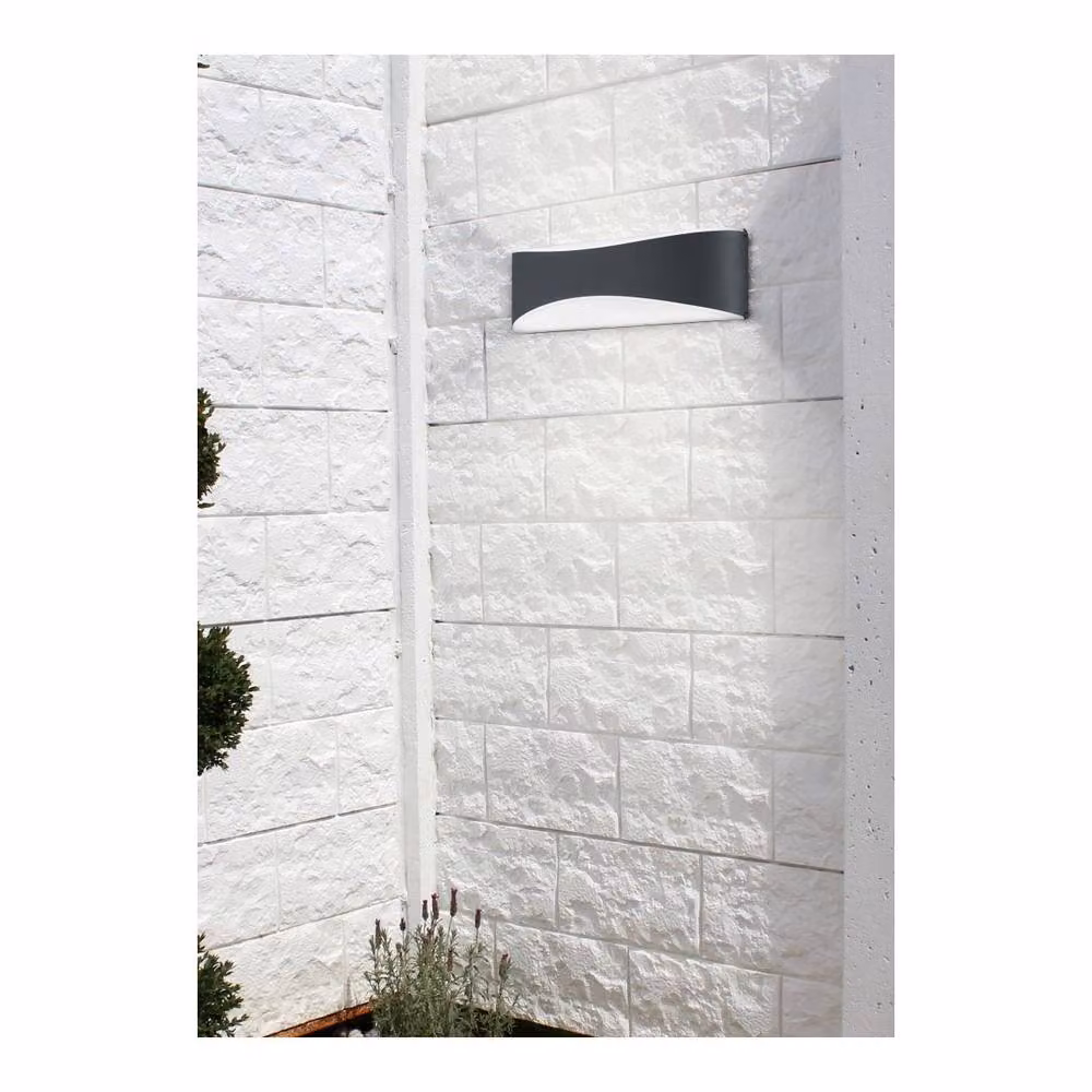 Netlighting Konda Modern Outdoor Flush Wall Lamp in Anthracite Black with 3000K Warm White Light and IP65 Rating – 2