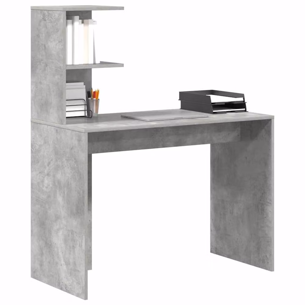 Berkfield Home Modern Rectangular Writing Desk in Concrete Grey – 2
