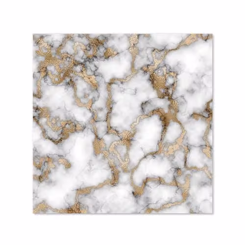 White and Gold Marble Look Toughened 6mm Glass Kitchen Splashback, W: 60 cm x H: 60 cm – 2