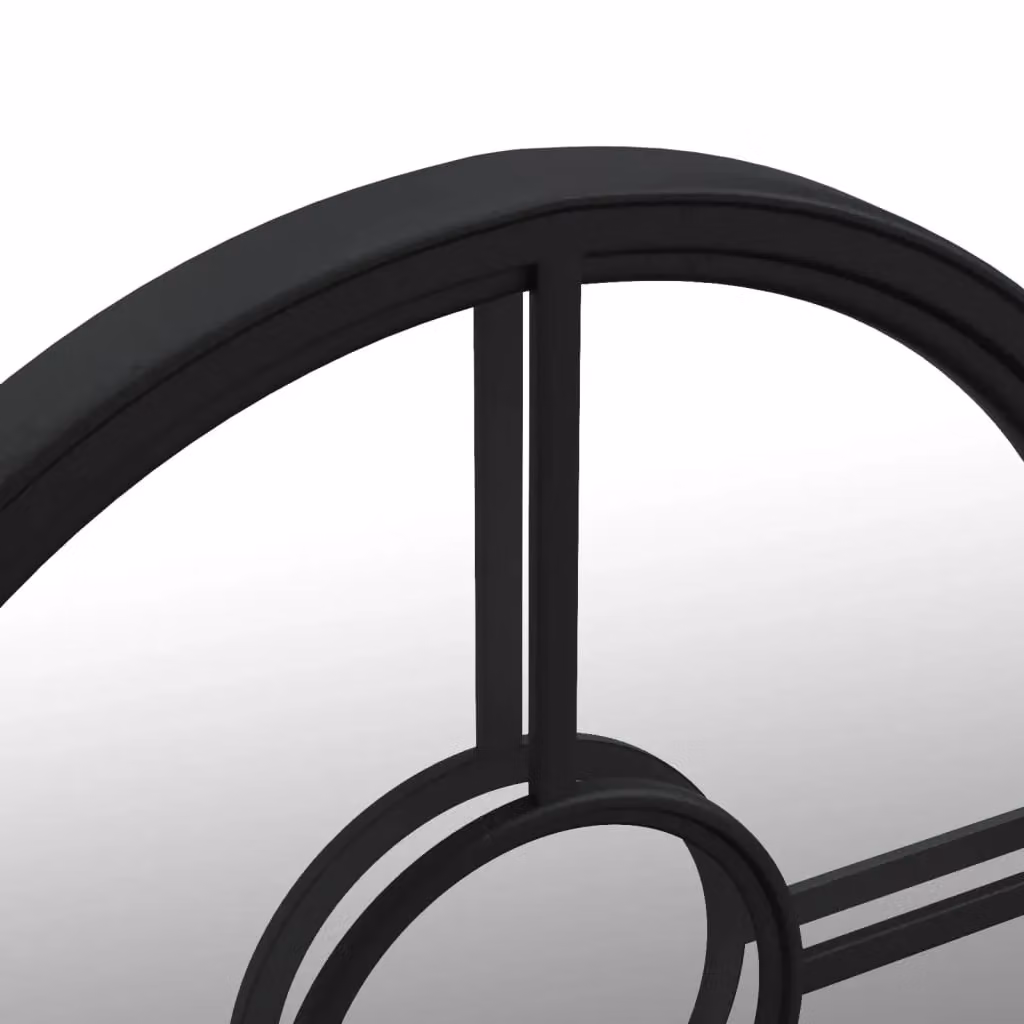 Berkfield Home Antique Round Metal Wall Mirror, Black, Diameter: 40 cm – 3