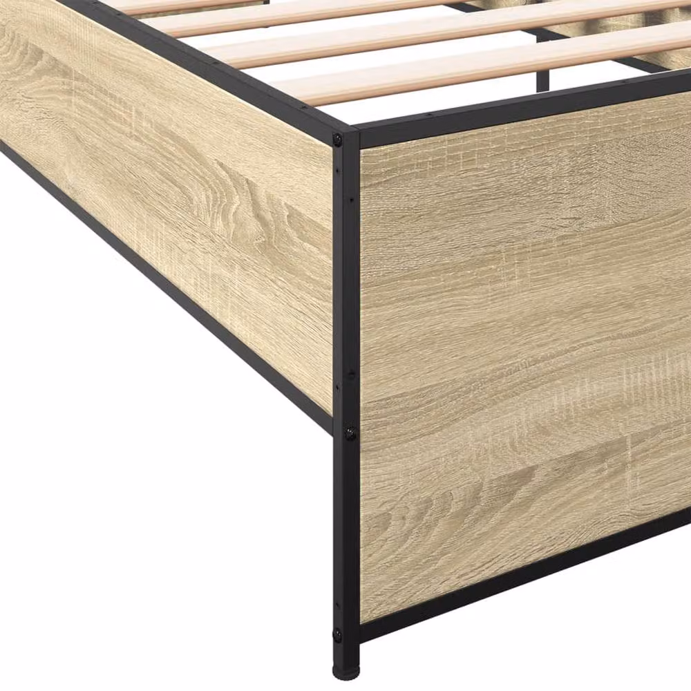 Berkfield Home Sonoma Oak Small Single Bed Frame in Light Tan, W: 75 cm, L: 190 cm – 3