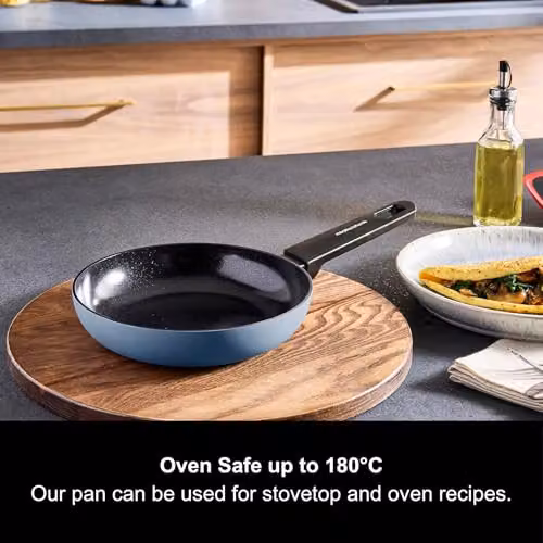 Morphy Richards Blue Aluminium Frying Pan with Ceramic Coating, 20cm – 5