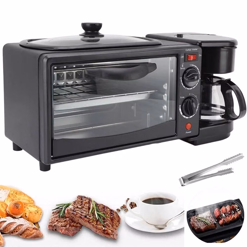 Ventryn 3-in-1 Breakfast Machine with Non-Stick Griddle and Coffee Maker in Black – 2