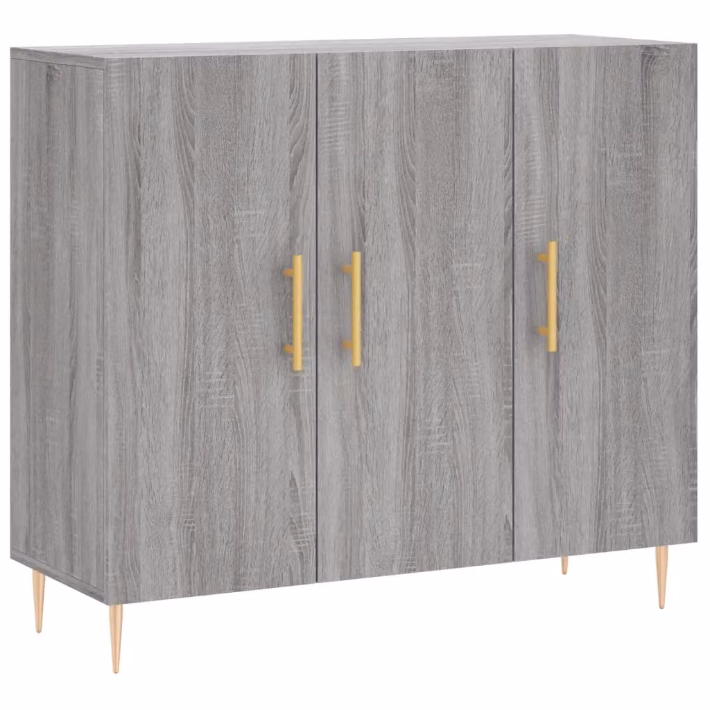 Berkfield Home Grey Sonoma Sideboard in Engineered Wood W/D/H: 90 x 34 x 80 cm – 2