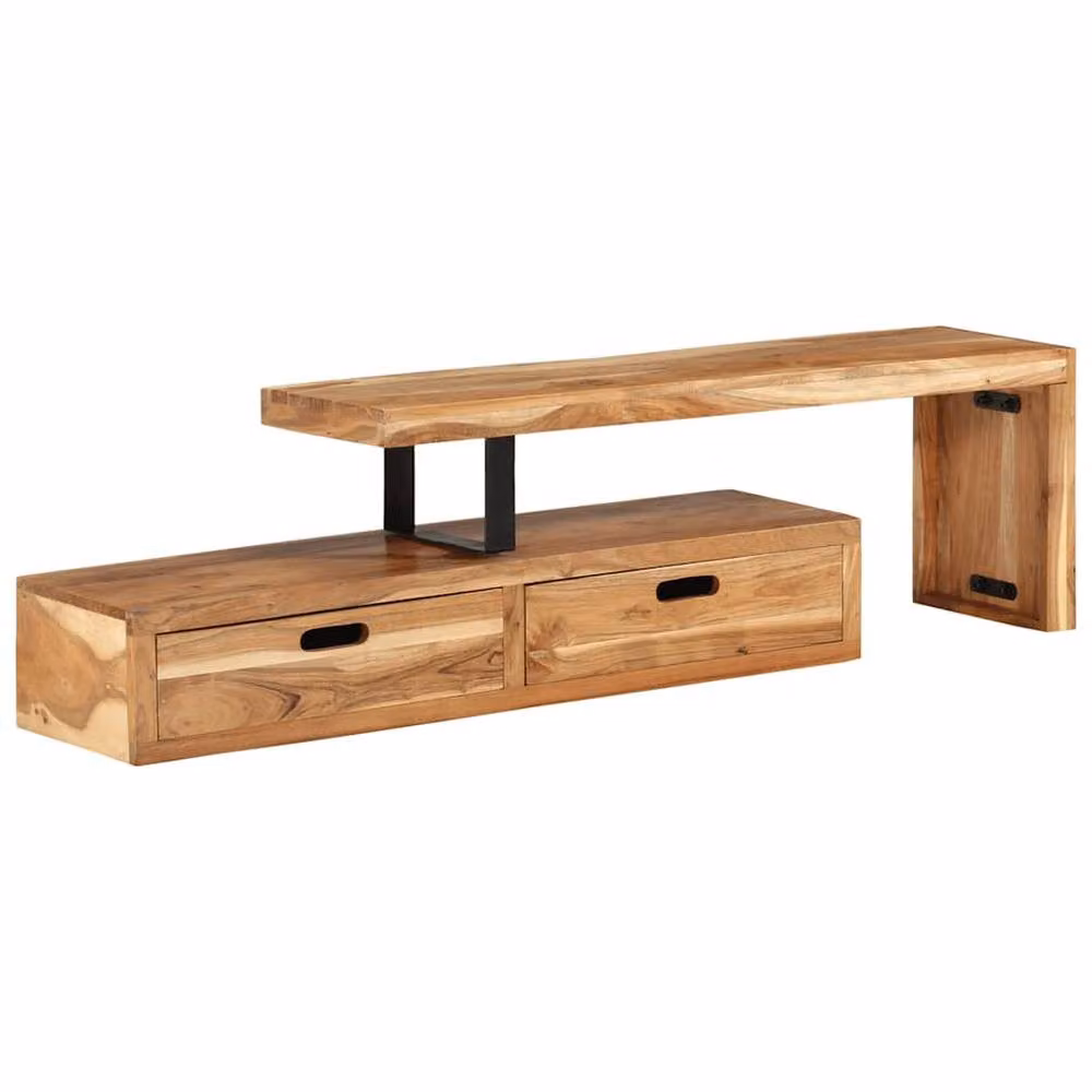 Berkfield Home Solid Wood Acacia TV Stand in Brown – 2